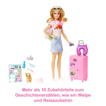 Barbie Reise-Puppe (Blond), Anziehpuppe Mit Hund & Urlaubs-Zubehör - Image 4 of 6