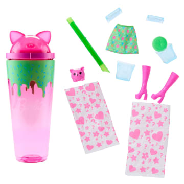 Barbiepop Pop Reveal Milkshake-Reeks Pop En Accessoires, Geurige, Felle Modepop Met Konijn (Stijlen Kunnen Variëren) - Image 3 of 6
