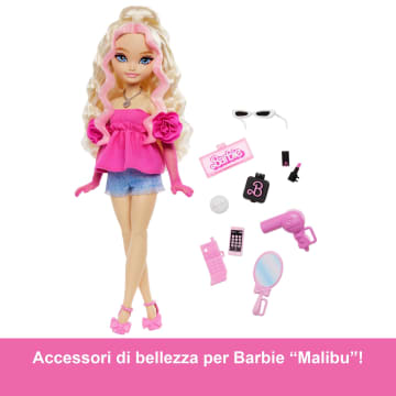 Barbie Dream Besties Barbie 'Malibu', Bambola Alla Moda Con 8 Accessori A Tema Capelli E Make-Up - Image 3 of 6