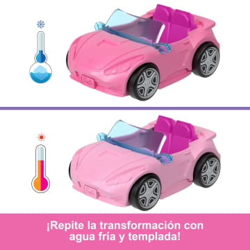 Conjunto De Muñeca Y Vehículo De Mini Barbieland De Barbie Con Muñeca De 3,81 Cm Y Vehículo Descapotable Con Cambio De Color