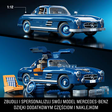 MEGA Klocki Hot Wheels Mercedes-Benz 300 SL Samochód kolekcjonerski do zbudowania Zestaw konstrukcyjny - Image 3 of 6