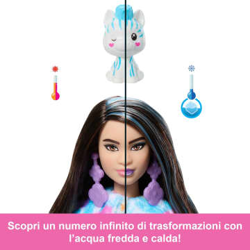 Barbie Cutie Reveal Serie Color Dream, Zebra, Bambola E Accessori, 10 Sorprese
