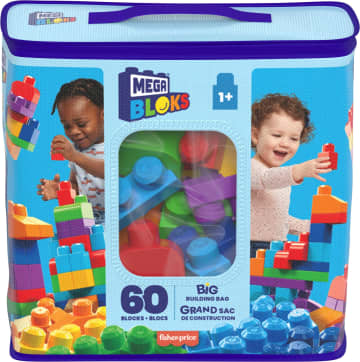 MEGA BLOKS First Builders Klocki 60 elementów Torba niebieska