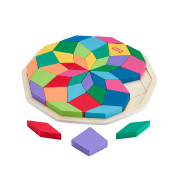 Yürüme Çağındaki Çocuklar Için 40 Ahşap Parçadan Oluşan Fisher-Price Geometrik Mandala Yapboz Blokları