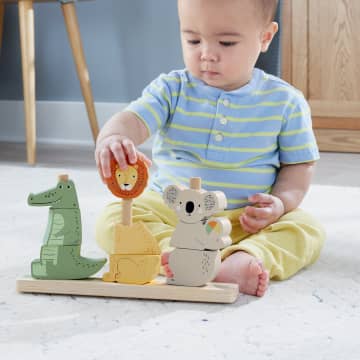Fisher-Price Houten Dieren Stapelen En Sorteren, Speelgoed Voor Baby'S En Peuters, 10 Onderdelen