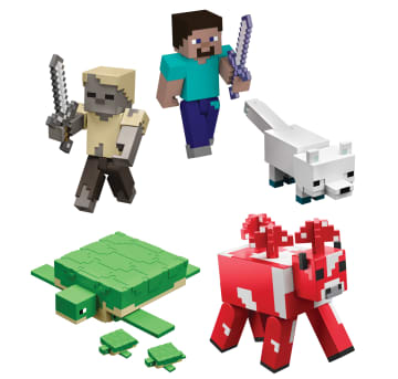 Collezione Di Personaggi E Accessori Minecraft in Scala Da 9,5 Cm Con Design Pixelato (I Personaggi Possono Variare)