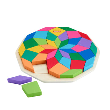 Yürüme Çağındaki Çocuklar Için 40 Ahşap Parçadan Oluşan Fisher-Price Geometrik Mandala Yapboz Blokları