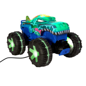 Hot Wheels Monster Trucks Mega-Wrex Alive In Scala 1:15, Veicolo Radiocomandato, Radiocomando Alimentato A Batteria Con Luci E Suoni Interattivi
