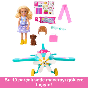 Barbie Chelsea Meslekleri Öğreniyor Bebek Ve Uçak Oyun Seti, Dönen Pervaneli Ve Iki Koltuklu Uçak, 7 Aksesuar - Image 4 of 6
