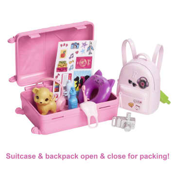 Barbie Doll And Accessories, 'Malibu' Travel Set With Puppy And 10+ Pieces Including Working Suitcase - Image 2 of 6