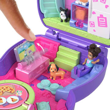 Polly Pocket Compacte Speelset Slaapfeestje Met Puppy's Met 1 Micropop En Speelgoedhondjes, Speelgoed Voor Onderweg Met Lekkere Hapjes En Stylingaccessoires - Image 4 of 6