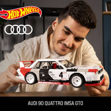 MEGA Hot Wheels Audi 90 Quattro Imsa GTO Building Toy Kit (973 Pieces) For Collectors