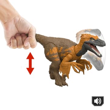 Jurassic World: Die Wiedergeburt Wild Roar Utahraptor Dinosaurierspielzeug Mit Schwanzgesteuertem Beiß-Angriff Und Brüllgeräusch - Imagen 3 de 6
