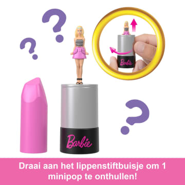 Barbie Mini Barbieland Fashionistas Poppen, Poppen Van Bijna 4 Cm In Lippenstift, Surprise Reveal (Stijlen Kunnen Variëren)