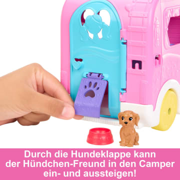 Barbie Chelsea 2-In-1-Camper-Spielset Mit Kleiner Chelsea-Puppe, 2 Haustieren Und 15 Zubehörteilen