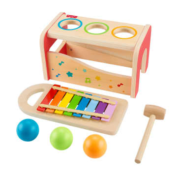 Yürüme Çağındaki Çocuklar Için Fisher-Price Bagetli Ksilofon Standı, 6 Ahşap Parçadan Oluşan Müzik Aleti Oyuncağı - Bild 4 von 6