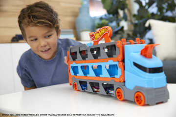 Hot Wheels 2-in-1 Rennbahn-Transporter zur Aufbewahrung mit 3 ...