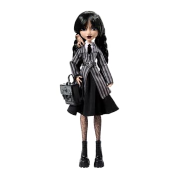 Συλλεκτική Κούκλα Monster High Wednesday School Outfit, Wednesday Addams Με Στολή Της Ακαδημίας Nevermore Και 'Πράγμα' - Image 2 of 6