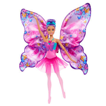Barbie Dans- En Fladderpop Met 2-In-1 Verandering Van Danseres Naar Vlinder, Paars Haar