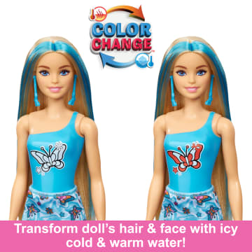 Barbie Colour Reveal Groovy-Themed Series Doll & Accessories With 6 Surprises, Color-Change Bodice