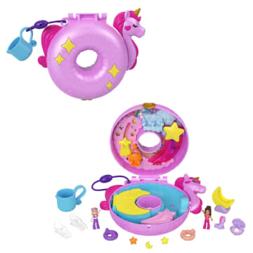 Polly Pocket Avventura Sull’Isola Dei Cristalli Unicorno Cofanetto, Playset Con 2 Micro Bambole E 12 Accessori