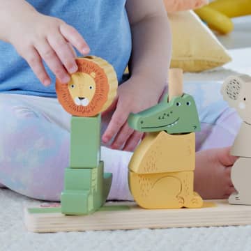 Fisher-Price Houten Dieren Stapelen En Sorteren, Speelgoed Voor Baby'S En Peuters, 10 Onderdelen