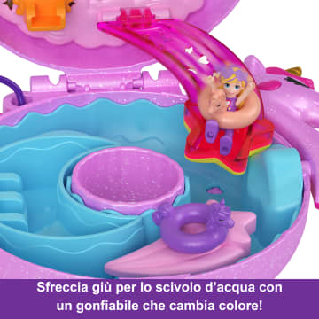 Polly Pocket Avventura Sull’Isola Dei Cristalli Unicorno Cofanetto, Playset Con 2 Micro Bambole E 12 Accessori