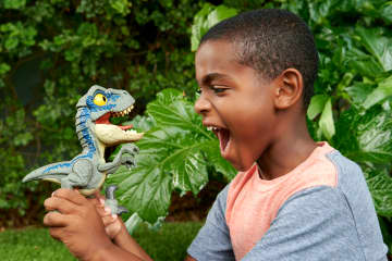 Jurassic World-Vélociraptor Blue Méga Rugissement-Son, Grande Mâchoire