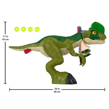 Imaginext Jurassic World Thrash Attack Dilophosaurus Dinosaur Toy With Lights & Sounds For Kids - Image 5 of 6