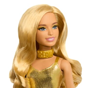 Altın Rengi Tulumuyla Dalgalı Sarı Saçlı, Barbie Fashionistas Bebek (222), 65. Yıl Dönümü Bebeği - Image 3 of 6