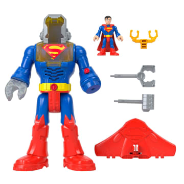 Imaginext DC Super Friends Superman Insider E Corazza, Robot Con Luci E Suoni, 6 Pezzi