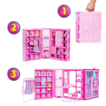 Barbie Szafa Marzeń + Ubranka I Akcesoria Garderoba Zestaw Do Zabawy - Image 3 of 5