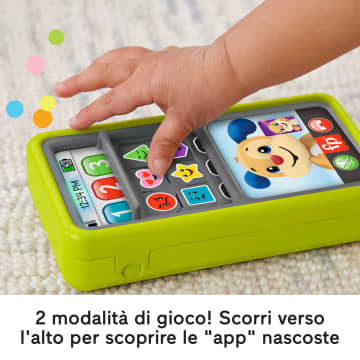 Fisher-Price Ridi E Impara Smartphone Scorri E Impara, Telefono Giocattolo Per Neonati E Bambini AI Primi Passi, Versione Multilingue