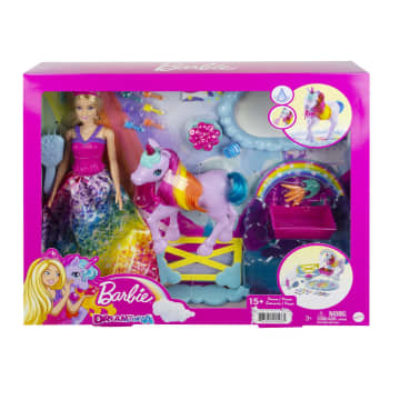 Conjunto De Juego De Barbie Dreamtopia Con Muñeca Barbie, Mascota Unicornio Y Orinal Que Cambia De Color - Imagen 6 de 6