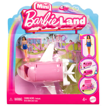 Barbie Mini Barbieland, Set Con Veicolo E Bambola Da 3,8 Cm, Aereo Dei Sogni Con Effetto Cambia Colore
