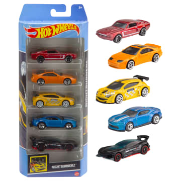 Hot Wheels 5-Car Pack of 1:64 Scale Vehicles, Collectible Toy Cars