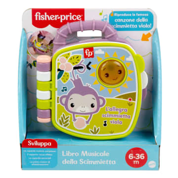Fisher-Price Il Libro Delle Canzoncine Della Scimmietta Viola Per Neonati E Bambini Con Luci E Suoni, Versione Italiana