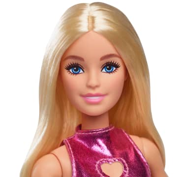 Barbie Fashionistas-Puppe Nr. 230 in Rosa Metallic-Minikleid Mit Herzförmiger Aussparung, Blondes Haar - Image 3 of 6