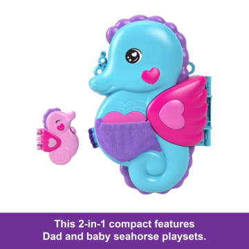 Polly Pocket Daddy & Me Seahorse Purse With 2 Micro Dolls, Pets & 13 Accessories, 2-In-1 Purse & Toy, Starring Shani - Image 3 of 5