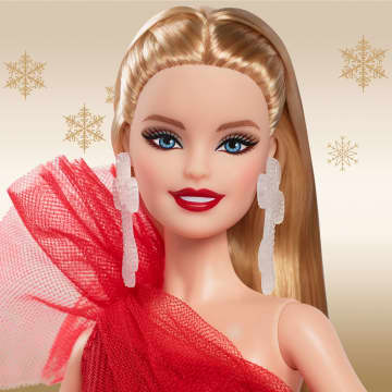 Barbie Signature Feestmaand 2024 Barbie Modepop, Feestelijk Cadeau Voor Verzamelaars, Blond Haar, In Geruite Jurk