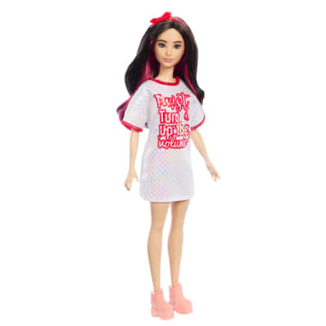 Barbie Fashionistas Pop 214, Zwart Golvend Haar, Twist 'N' Turn Jurk En Accessoires, 65E Verjaardag