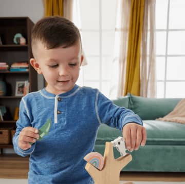 Fisher-Price Ξύλινο Δέντρο Ισορροπίας Παιχνίδι Ταξινόμησης Προσχολικής Ηλικίας, 10 Ξύλινα Κομμάτια - Image 4 of 6
