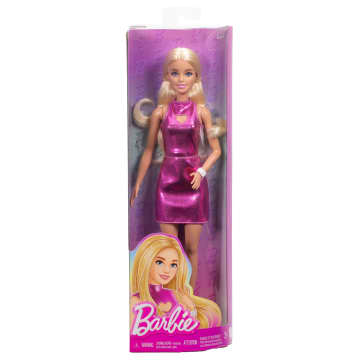 Barbie Fashionistas-Puppe Nr. 230 in Rosa Metallic-Minikleid Mit Herzförmiger Aussparung, Blondes Haar - Image 6 of 6