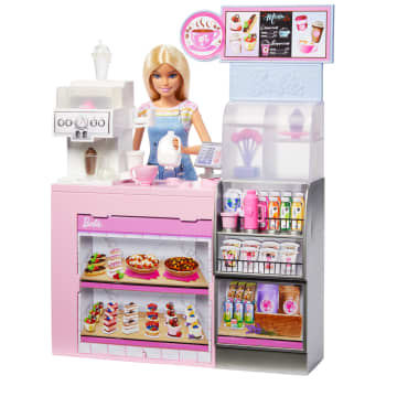 Σετ Παιχνιδιού Barbie Καφετέρια Με Ξανθιά Κούκλα Barista, Μηχανή Καφέ Και 10+ Αξεσουάρ - Image 3 of 5