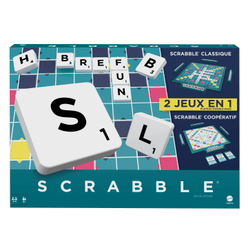Mattel Games - Scrabble Classique 2 En 1 Avec Plateau Réversible - Jeu De Société - 8 Ans Et +