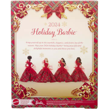 Barbie Signature 2024 Holiday Barbie Fashion Doll, Seasonal Collector Gift, Brown Hair With Plaid Gown - Image 6 of 6