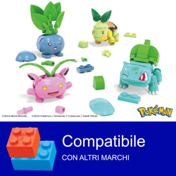 MEGA Pokémon Set Da Costruzione, Squadra Di Tipo Erba Per Allenatore Principiante Con 4 Personaggi (118 Pezzi) Per Bambini