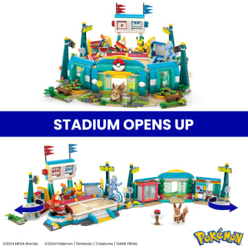 Mega Pokémon Traning Stadium Building Toy Kit, With 5 Action Figures (1101 Pieces) For Kids - Image 3 of 6
