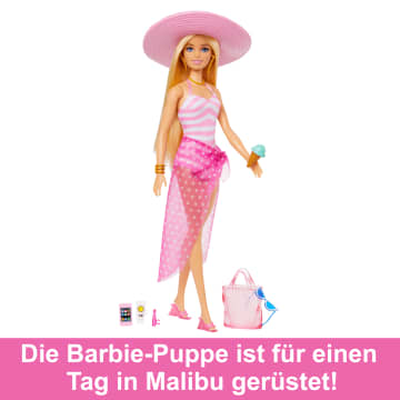 Blonde Barbie-Puppe Mit Badeanzug Und Strand-Accessoires - Image 5 of 6