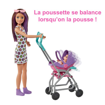 Barbie-Coffret Skipper Baby-Sitter Poussette Avec Poupée, Dès 3 Ans - Imagen 3 de 7